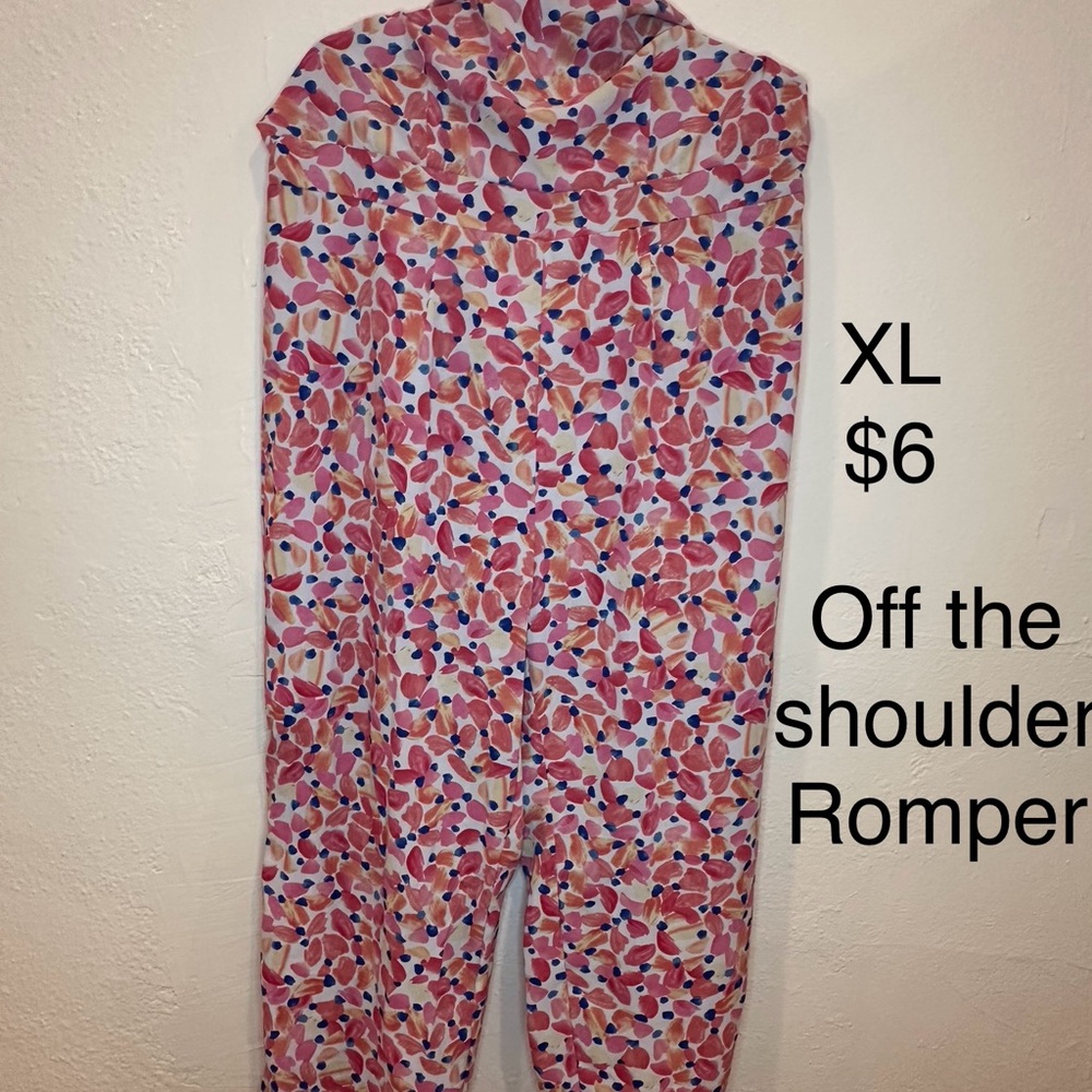 SHEIN Multicolor Off-the-Shoulder Romper